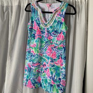 XS Lilly Pulitzer Sailboat Print Shift Dress